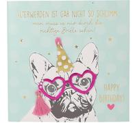 Depesche 13593.18 Paper Love Carte de vœux d'anniversaire pliante avec inscription assortie et designs colorés, sans texte à l'intérieur, carte pliante avec enveloppe
