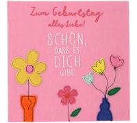 Depesche 13593.25 Paper Love Carte de vœux d'anniversaire pliante avec inscription assortie et designs colorés, sans texte à l'intérieur, carte pliante avec enveloppe