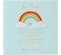 Depesche 13593.56 Paper Love Carte de vœux pliante pour baptême avec inscription assortie et designs colorés, sans texte à l'intérieur, carte pliante avec enveloppe