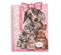 Depesche 13736 TOPModel - Cute Animals Dress Me Up Livre d'autocollants avec 24 Pages de Motifs d'animaux domestiques à décorer, avec 7 Pages d'autocollants d'accessoires
