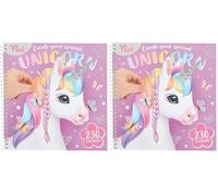 Depesche 13750 Ylvi Create Your Special Unicorn - Livre d'autocollants Dress Me Up avec 24 Pages de Motifs Licorne à décorer, avec 11 Pages d'autocollants Accessoires (Lot de 2)