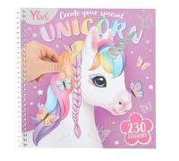 Depesche 13750 Ylvi Create Your Special Unicorn - Livre d'autocollants Dress Me Up avec 24 Pages de Motifs Licorne à décorer, avec 11 Pages d'autocollants Accessoires