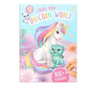 Depesche 13880 Ylvi Create Your Unicorn World - Livre d'autocollants de 20 Pages à Personnaliser avec des Motifs Magiques, avec 6 Feuilles d'autocollants pailletés, argentés et en Mousse
