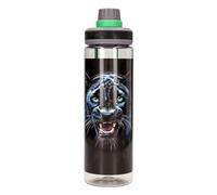 Depesche 13931 Adventure World Panther - Gourde Transparente en Noir et Vert, avec Impression de panthère, Bouchon pour Boire et poignée, capacité d'environ 700 ML