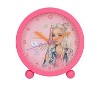 Depesche 14147 TOPModel - Réveil rose pour enfants, avec motif mannequin, réveil silencieux avec fonction lumière