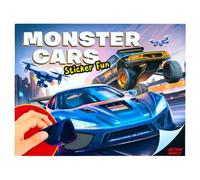 Depesche 14206 Action World Monster Cars Sticker Fun - Livre d'autocollants avec 16 Pages de Fond colorées à Personnaliser, avec de Nombreux Motifs de Voitures, avec 200 Autocollants