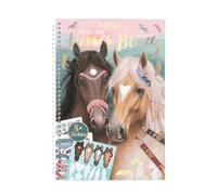 Depesche Miss Melody 12964 Livre de coloriage Create Your Horses Blaze avec 36 pages pour concevoir différents motifs de chevaux, classeur à anneaux avec 8 feuilles d'autocollants