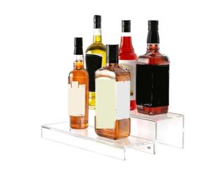 Depisuta Présentoir de Bouteilles d'alcool en Acrylique à 2 Pneus, Support Transparent de 13,4 X 8,7 X 3,7 Pouces, Conception Modulaire pour des Mises en Page Personnalisées
