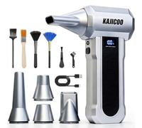 Dépoussiéreur à air comprimé, 150 000 RMP, souffleur électrique à 4 | 4 buses, mini souffleur d'air manuel, rechargeable de type C, ordinateur, clavier, utilisation en extérieur, maison, barbecue