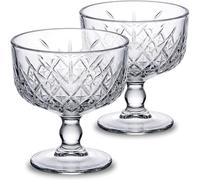 Der-Porzellan-Laden by Pasabahce Timeless Lot de 2 coupes à dessert en cristal à facettes Passe au lave-vaisselle 250 ml