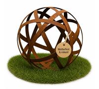 Der-Porzellan-Laden Rostdeko Boule décorative de jardin (M) en métal, boule décorative patinée pour jardin et terrasse, 40 x 40 x 40 cm, aspect rouille vintage, résistant aux intempéries et robuste
