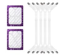 DERAYEE 4PCS Attache Drap Housse, Tendeur Drap Housse Rétractable Blanc | Sangle Elastique pour Draps, Canapé et Housse Matelas