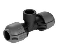 Dérivation en T femelle de Gardena : raccord pour purgeur automatique, filetage femelle 25 mm x 3/4 Pouce, technologie de raccordement Quick&Easy, joint fileté auto-étanchéifiant (2790-20)
