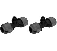 Dérivation en T mâle de Gardena : raccord pour raccorder des arroseurs escamotables au sein d'une conduite, 25 mm x 1/2 Pouce, technologie de raccordement Quick&Easy (2786-20) (Lot de 2)