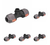 Dérivation en T mâle Gardena : raccord pour arroseurs escamotables, 25 mm x 3/4 Pouce, technologie de raccordement Quick&Easy (2787-20) (Lot de 5)