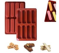 DERJDISF Moulle Barre Silicone, 2 pièces Moule Rectabgulaireen Silicone, Moule Gateau Silicone Patisserie Congelateur, Moule Cheesecake Silicone, Moule Lingot Silicone
