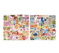 Dermalyx 100 Pièces Autocollants Vintage Fantaisie Esthétique, Imperméables, Stickers Anime pour Carnet, Journal, Ordinateur Portable, Valise, Planche À roulettes, Voitur
