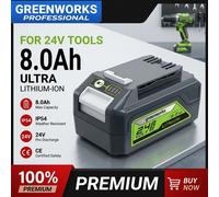 Dernière Batterie Lithium 24V 8.0Ah à Charge Rapide pour Outil Électrique Greenworks 24V, Remplacement pour MO24B410 MO48L4211 HT24B210 21342 4pcs