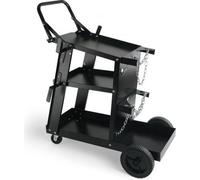 dernière table 3 étagères – chariot de soudage – chariot d'atelier avec 3 plateaux de chargement – 2 supports pour bouteilles de gaz – charge max. 181 kg