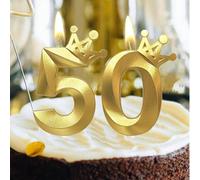 Dernières bougies décoratives numérotées de 0 à 9 pour gâteau d'anniversaire, en forme de couronne dorée en coquillage 7,5,9,2,3,4,6,8,1,0Cire