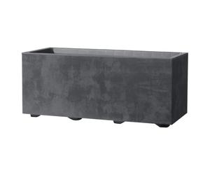 DEROMA Jardinière Muret Millennium R - 59x25 x H25 cm - Anthracite - A réserve d'eau