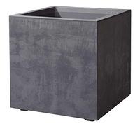 Deroma Millenium Anthracite Jardinière avec réserve d'eau Léger et robuste en plastique résistant aux UV, Antigel, recyclebar 39x39x39cm