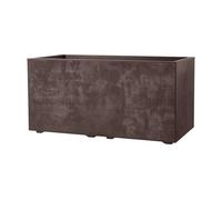 Deroma Millennium Planter | 23” x 10” x 10" Rectangle | Light & Durable Plastic | Indoor Or Outdoor Pot for Patio/Porch | Includes Water Reserve & Drain Plug | Pot for Plants, Flowers, Garden | Brown