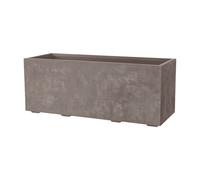 Pot de fleurs rectangulaire - DEROMA - Millennium - 97 L - 99 cm - A réserve d'eau et roulettes - Marron