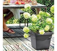 DEROMA Pot de fleurs carré Day R anthracite - 38 x H33,5 cm - Gris anthracite