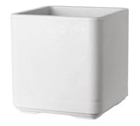 Pot de fleurs cubique - DEROMA - Cosmo - Pearl - Avec réserve d'eau - Roues - 38 cm