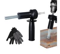 Dérouilleur d'aiguille, embout scaler avec tige SDS et 18 aiguilles électriques adaptateur scaler avec 1 paire de gants pour peinture, rouille, saleté et poussière de soudure, acier allié trempé