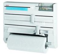 Leifheit Dérouleur mural Parat Plus ComfortLine 25723 – 6 rangements, lames tranchantes – blanc