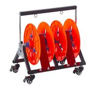 dérouleur de câble Porte-Bobine Électrique avec Poulies - Support De Bobine De Fil en Acier Au Carbone Robuste, Étanche - Distributeur De Bobine De Fil Pliable pour Électriciens(2 reels)