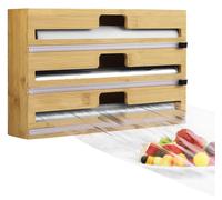 Dérouleur de film alimentaire avec fonction de découpe, dérouleur et coupe-film 3-en-1 pour film alimentaire, papier d'aluminium et papier sulfurisé, dérouleur de film alimentaire pour la cuisine
