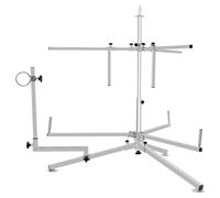 Dérouleur de tuyaux pour chauffage au sol - Dérouleur de tuyaux - Capacité de 600 m - Réglable en hauteur - Portable - Pour PEX - Gris argenté