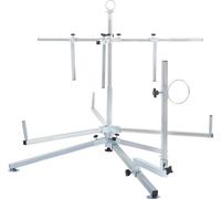 Dérouleur de tuyaux pour chauffage au sol - Support pour bobine de tuyaux - Capacité de charge : 200 kg - Pour 600 mètres de tuyaux - Hauteur réglable de 75 à 100 cm - Acier galvanisé - Gris argenté
