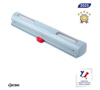 Dérouleur film alimentaire BCSK® - Distributeur & coupe-film intégré | Compatible film/alu/cuisson | Stabilité antidérapante - Bleu