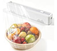 Derouleur Film Alimentaire, Dévidoir Film Alimentaire, Distributeur Films Alimentaires avec Ventouse, Coupe Films Alimentaires pour Papier Cuisson, Papier Aluminium, Blanc