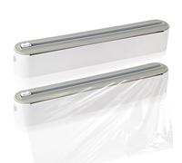 Derouleur Film Alimentaire Magnétique, 2 Pcs Distributeur Papier Aluminium et Film Magnétique, Coupeur Mural Amélioré Dérouleur Rangement Papier Alu et Film Alimentaire avec Coupe