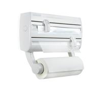 Dérouleur mural Leifheit Parat F2 ComfortLine 25771, porte-rouleau mural cuisine pour 3 rouleaux avec surface de rangement, blanc