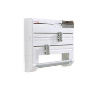 Leifheit Dérouleur mural Parat Plus ComfortLine, dérouleur mural cuisine avec 6 rangements, support de rangement avec lames tranchantes, dévidoir en ABS
