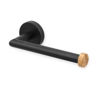 Dérouleur papier toilette acier noir mat et bambou MSV Iana