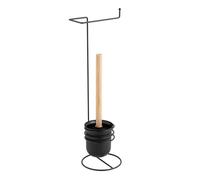 Dérouleur papier WC en métal noir avec brosse