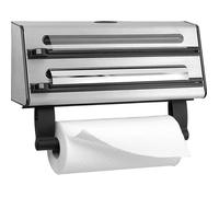 Dérouleur triple,Inox,Dévidoir aluminium,film alimentaire,papier absorbant 3en1 504180,Noir et 1 Pack Simple