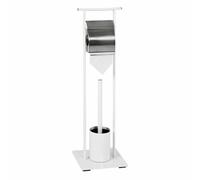 HAKU Ensemble WC chromé, Blanc, métal - Dim.: L 20 cm x H 69 cm x P 20 cm, Style: Modern