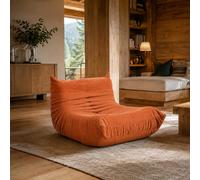 Fauteuil compressé en velours terracotta DERRY