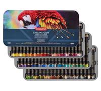 Derwent Chromaflow 2306263 Lot de 150 crayons dans une boîte métallique à noyau rond de 3,5 mm d'épaisseur et estompables avec texture lisse, parfaits pour le dessin, le coloriage et la superposition,