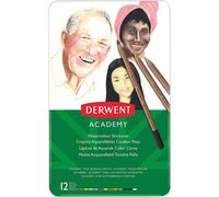 Derwent Academy Boîte en métal de 12 crayons aquarelle couleur nude