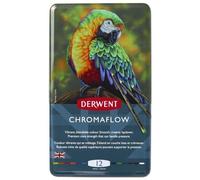 Derwent - Chromaflow - Boîte Métal 12 Crayons De Couleur Assortis