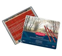DERWENT Crayons de couleur pour le dessin, 24 pièces dans une boîte en métal